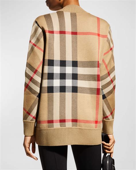 burberry caragh cardigan|Burberry check wool cardigan.